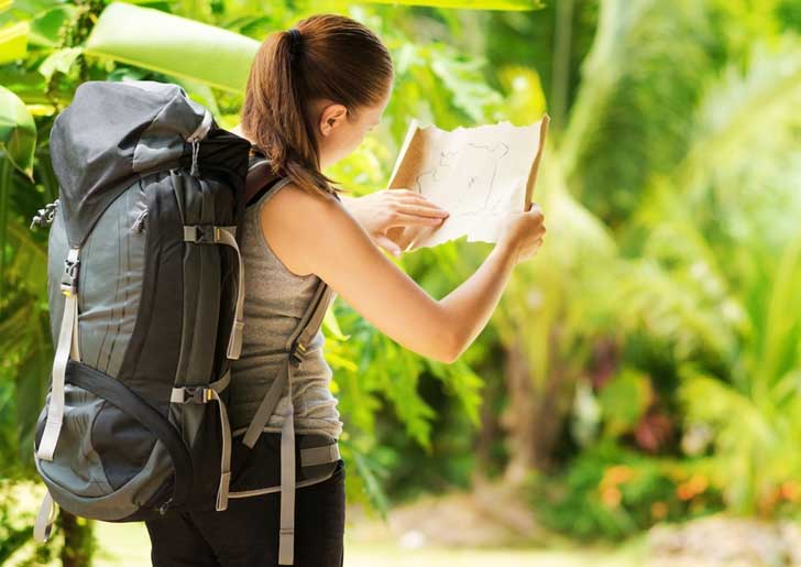 woman with a map