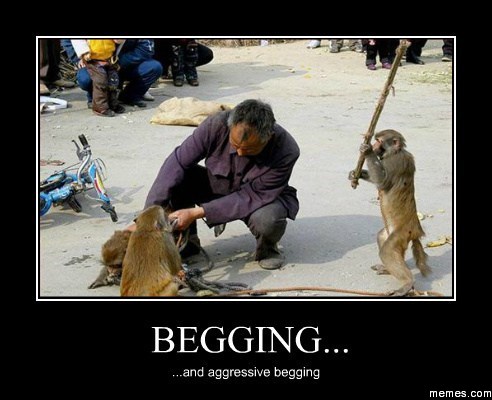 begging