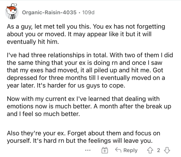 Ex Seems Unaffected By Breakup